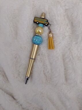 Yellow & Blue School Bus Tassel Pen